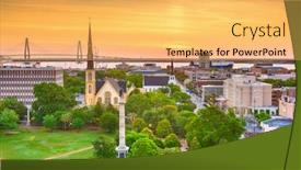  Presentation with charleston - Presentation theme featuring charleston-south-carolina-usa-skyline background and a yellow colored foreground