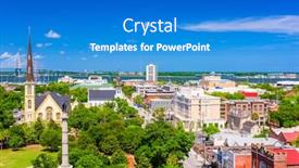  Presentation with charleston - Beautiful presentation design featuring charleston-south-carolina-usa-skyline backdrop and a cobalt blue colored foreground