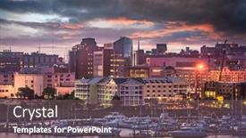  Presentation with charleston - PPT theme having charleston-south-carolina-usa-skyline background and a violet colored foreground