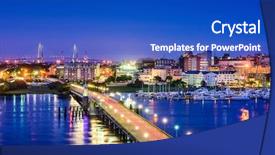  Presentation with charleston - Audience pleasing slide set consisting of charleston south carolina usa skyline backdrop and a cobalt blue colored foreground