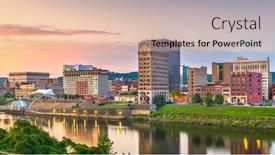  Presentation with charleston - Slide set featuring charleston-west-virginia-usa-downtown background and a lemonade colored foreground