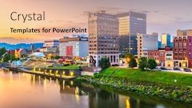  Presentation with charleston - PPT theme featuring charleston-west-virginia-usa-downtown background and a lemonade colored foreground