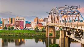  Presentation with charleston - Slides having charleston-west-virginia-usa-downtown background and a seafoam green colored foreground