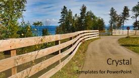  Presentation with beautiful moraine lake - Colorful presentation theme enhanced with charlevoix michigan on lake michigan backdrop and a gold colored foreground
