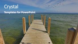  Presentation with lake dock - Slide set having charlevoix michigan on lake michigan background and a teal colored foreground