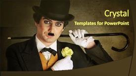  Presentation with actor - Audience pleasing presentation consisting of charlie chaplin actor backdrop and a tawny brown colored foreground