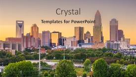  Presentation with north carolina - Slide deck featuring charlotte-north-carolina-usa-uptown background and a coral colored foreground