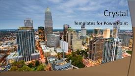  Presentation with north carolina - Amazing PPT theme having charlotte north carolina usa uptown backdrop and a light blue colored foreground