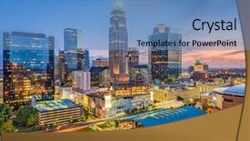  Presentation with usa china business - Presentation theme featuring charlotte north carolina usa uptown background and a teal colored foreground