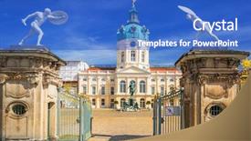  Presentation with backingam palace - Presentation theme with charlottenburg palace in berlin background and a cobalt blue colored foreground