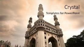  Presentation with old india - PPT theme featuring charminar monument in hyderabad india background and a lemonade colored foreground