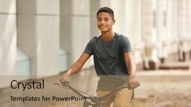  Presentation with african american teenager girl - Slides with charming african-american teenager riding background and a coral colored foreground