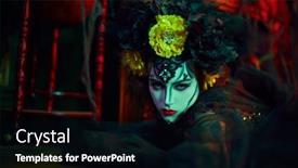  Presentation with catrina - Colorful presentation theme enhanced with charming-and-dangerous-calavera-catrina backdrop and a black colored foreground