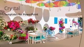  Presentation with old style - Amazing presentation having charming-bar-decoration-design backdrop and a coral colored foreground