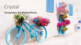  Presentation with old style - Slide deck having charming-bar-decoration-design background and a sky blue colored foreground