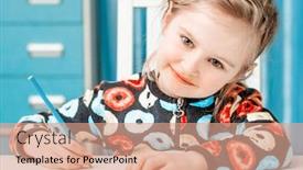  Presentation with eyes - Slide deck having charming-blonde-little-girl background and a coral colored foreground