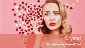  Presentation with hearts - Colorful slides enhanced with charming-blonde-woman-with-evening backdrop and a coral colored foreground