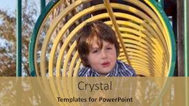  Presentation with cowboy - Presentation design with charming-boy-in-a-plaid background and a yellow colored foreground