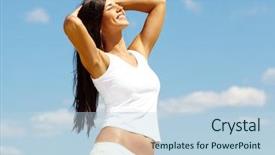  Presentation with elementary school female career day technology - Theme with charming chamomile - image of happy female enjoying background and a light blue colored foreground