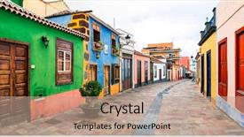  Presentation with iranian traditional architecture - Amazing PPT theme having charming colorful streets and traditional backdrop and a coral colored foreground