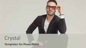  Presentation with fashion - Slides consisting of charming-fashion-model-adjusting background and a light gray colored foreground