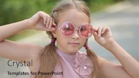  Presentation with hair dress - Slide deck featuring charming-girl-child-with-blonde background and a coral colored foreground