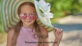  Presentation with hair dress - Slide deck with charming-girl-child-with-wavy background and a  colored foreground