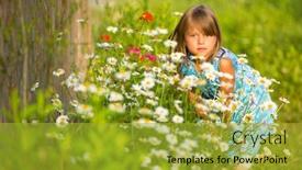  Presentation with yellow - PPT layouts having charming-little-girl-among-yellow background and a gold colored foreground