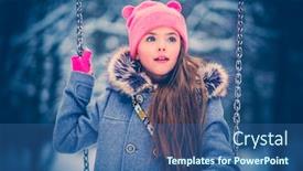  Presentation with swing - Audience pleasing slide set consisting of charming little girl on swing in snowy winter backdrop and a ocean colored foreground
