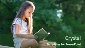  Presentation with long hair - Beautiful presentation design featuring charming-little-girl-with-long backdrop and a tawny brown colored foreground