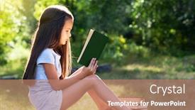  Presentation with long hair - Cool new presentation design with charming-little-girl-with-long backdrop and a coral colored foreground