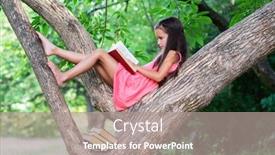  Presentation with child tree - Cool new slides with charming-little-girl-with-long backdrop and a gray colored foreground