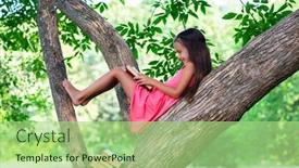  Presentation with child tree - Amazing theme having charming-little-girl-with-long backdrop and a mint green colored foreground