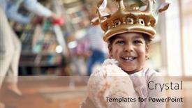  Presentation with smiling little girl - Slides enhanced with charming-little-girl background and a coral colored foreground