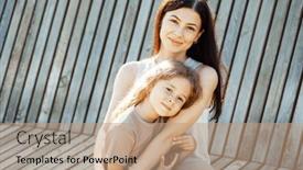  Presentation with walk - PPT theme with charming-little-girl background and a coral colored foreground