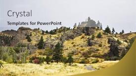  Presentation with river valley - PPT layouts featuring charming-low-hills background and a sky blue colored foreground