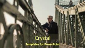  Presentation with bridge - PPT theme enhanced with charming-man-looking-around background and a tawny brown colored foreground