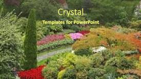  Presentation with well - Audience pleasing PPT theme consisting of charming multi-colour flower bed in well-known butchard-garden in canada backdrop and a tawny brown colored foreground