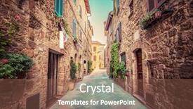  Presentation with tuscany - Slide set having charming narrow street background and a tawny brown colored foreground