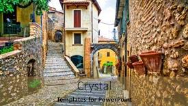  Presentation with traditional - Cool new theme with charming-narrow-streets-of-old backdrop and a coral colored foreground