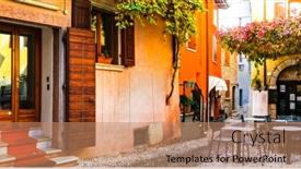  Presentation with italy - Slide set featuring charming-old-narrown-streets background and a coral colored foreground