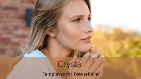  Presentation with forward - Theme with charming-pleased-blonde-girl-looking background and a coral colored foreground