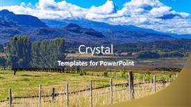  Presentation with rural america - PPT theme featuring charming-rural-pastoral-fields background and a ocean colored foreground