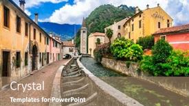  Presentation with italy - Audience pleasing presentation design consisting of charming-small-traditional-towns backdrop and a coral colored foreground