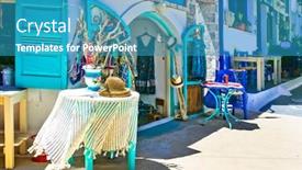  Presentation with street accident statistic - Cool new theme with charming-souveir-shops-and-street backdrop and a teal colored foreground