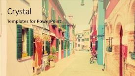  Presentation with venice - PPT theme enhanced with charming street vintage style pastel background and a blonde colored foreground