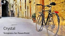  Presentation with tuscany - PPT theme enhanced with charming streets of old tuscany background and a light gray colored foreground