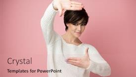  Presentation with frame pink - Amazing presentation theme having charming-stylish-young-woman-makes backdrop and a coral colored foreground