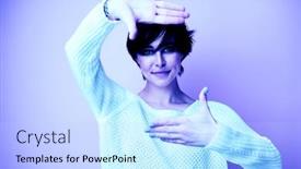  Presentation with acid - Amazing presentation theme having charming-stylish-young-woman-makes backdrop and a light blue colored foreground