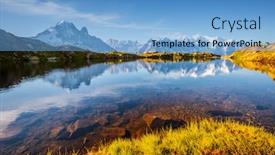  Presentation with mont blanc - PPT theme enhanced with charming-summer-scene-of-lac background and a teal colored foreground